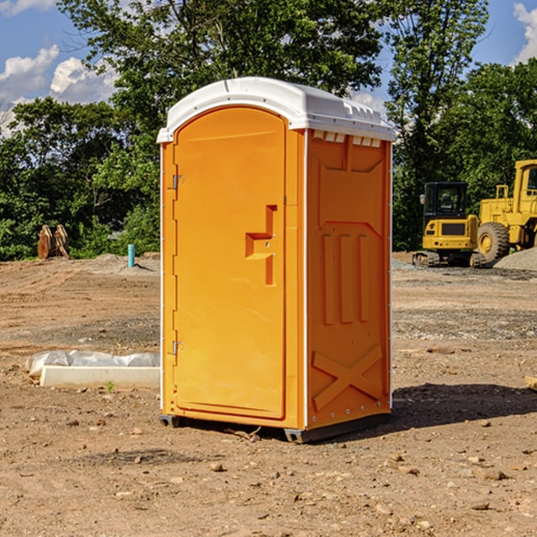 how often are the portable restrooms cleaned and serviced during a rental period in Clark Ohio